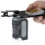 Microscopio de bolsillo MicroBrite Pro LED Lit Zoom con clip adaptador para smartphone